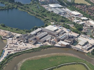Aerial view of Smurfit Kappa's Townsend Hook mill in Kent